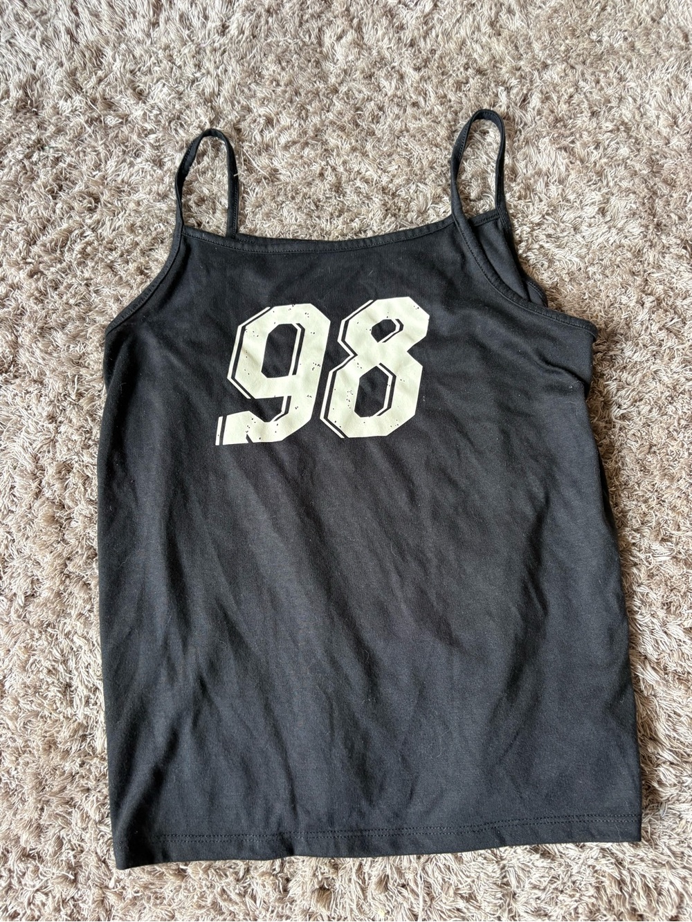 Black Women's Tank Top with '98' Graphic